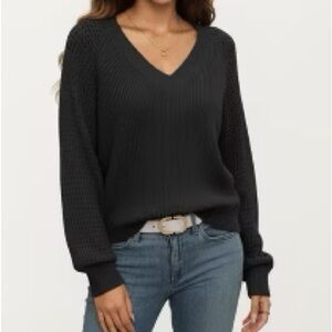 a.n.a Charcoal V-Neck Sweater for Women